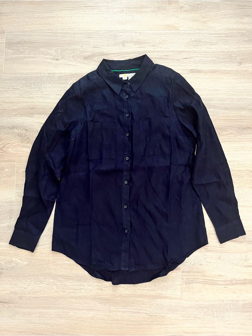 Boden Women’s Navy Button-Down Long Sleeve Shirt 100% Linen - Size 6